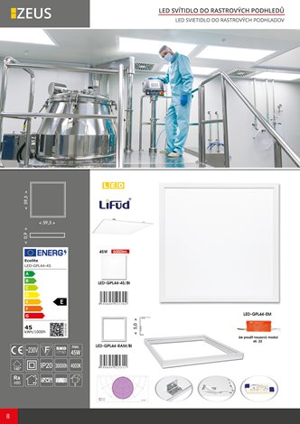 LED-GPL44-RAM/BI Alu rám ke svítidlu, bílý 60x60 cm 3