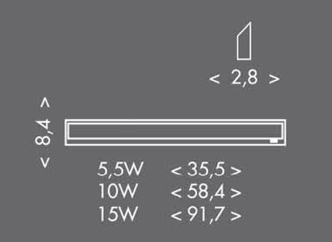 TL2016-42SMD/10W LED svítidlo přisazené 58cm 10W 800lm 4100K 42xSMD IP20 stříbrné 6