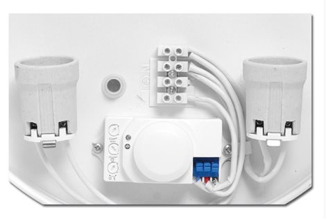 W141-BI svítidlo nástěnné stropní max 2x60W E27 IP44 HF360 senz. 4