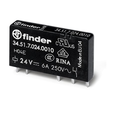 345170240010 Relé úzké, DIN/PS, 1P/6A, 24V DC, 200 mW