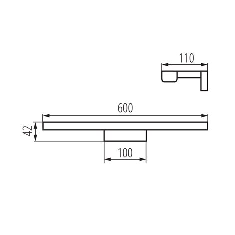 ASTEN nástěnné koupelnové svít. LED 12W, 1010lm, 4000K, IP44, 60cm, chrom 7