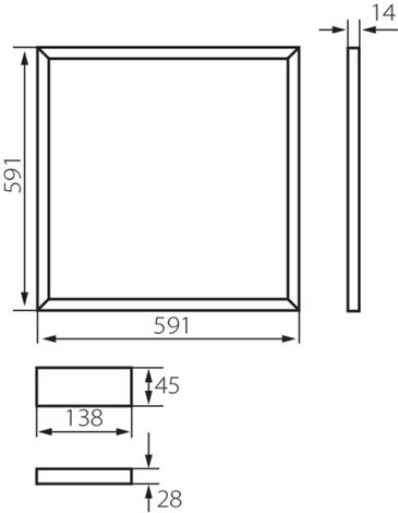 AVAR 6060 40W-NW Rámeček LED 6