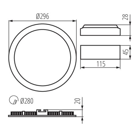 ROUNDA V2LED24W-NW-W Vestavné svítidlo LED 8