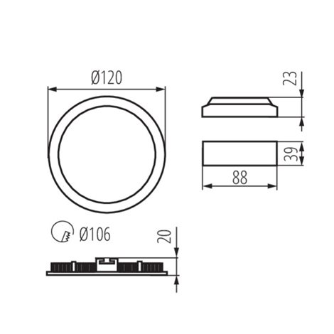 ROUNDA V2LED6W-NW-W   Vestavné svítidlo LED (nahrazuje kód 25831) 8