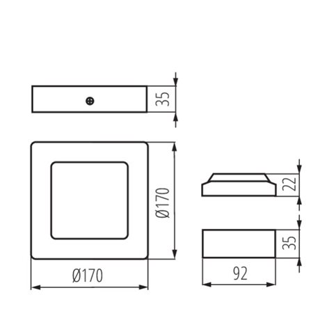KANTI V2LED 12W-NW-W Přisazené svítidlo LED (starý kód25850) 3