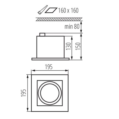 MATEO ES DLP-150-W Svítidlo typu downlight MATEO ES max 25W IP20 7