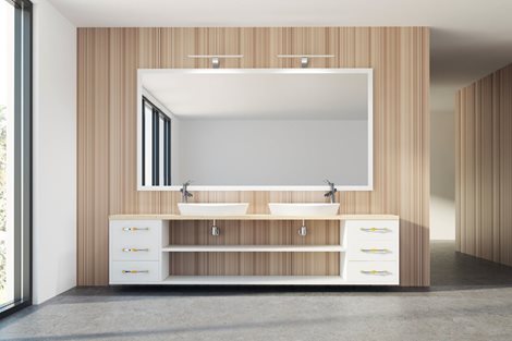 ASTIM nástěnné LED 8W, 690lm, 4000K, IP44, š400mm, bílá 2