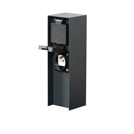 DASTO 2SOC FR B venkovní sloupek se zásuvkami 2x 230V, 16A, typ E, IP44, 23cm, černý