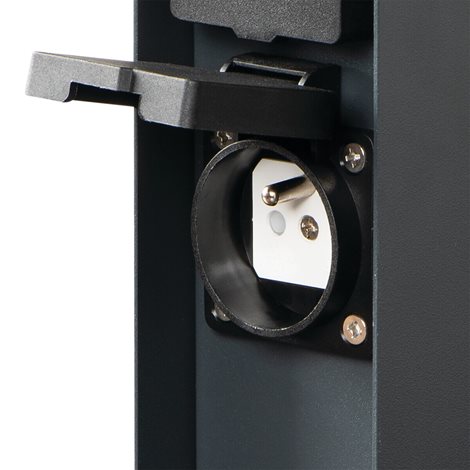 DASTO 2SOC FR B venkovní sloupek se zásuvkami 2x 230V, 16A, typ E, IP44, 23cm, černý 3