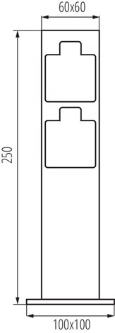 NASTO 2SOC FR B venkovní sloupek se zásuvkami 2x 230V, 16A, typ E, IP44, 23cm, černý 5