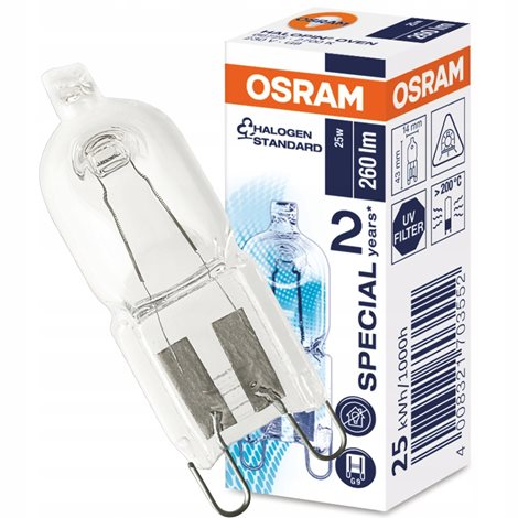 Osram 66725 OVEN 25W 230V G9 FS1 Halogenová žárovka do pečících trub 25W 2