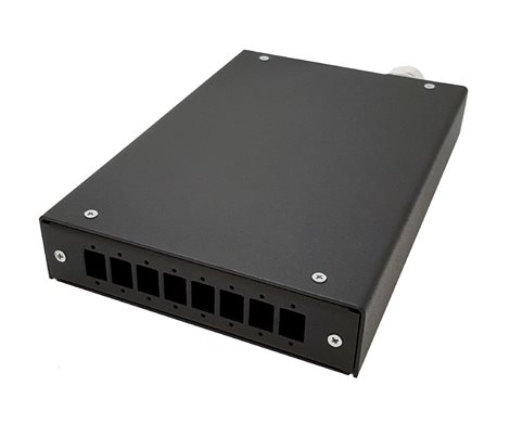 VONAS8SCC Optický box nástěnný, neosazený pro 8 x SC adaptérů, hliníkový, černý