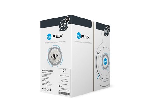 WIC-5-U-PE-30-BL WIREX Instalační kabel CAT5E U/UTP PE 305m box černý
