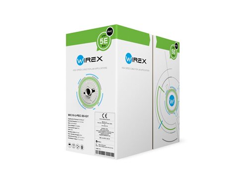 WIC-5-U-PEC-30-GY WIREX Instalační kabel CAT5E U/UTP PVC / ECA 305m box šedý