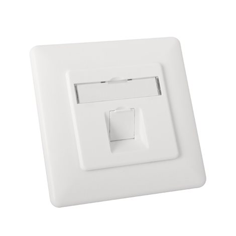 WO-M-1-80-DG-WH WIREX Modulární zásuvka pro 1x keystone s dvířky pod omítku bílá