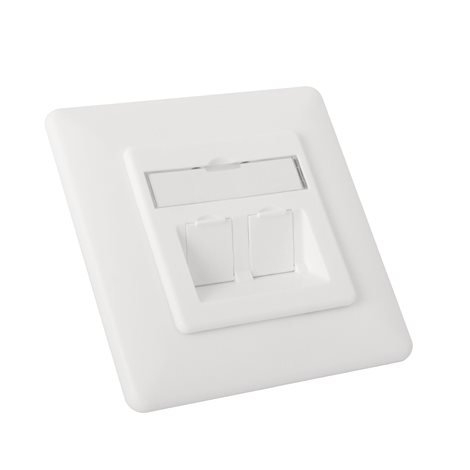WO-M-2-80-DG-WH WIREX Modulární zásuvka pro 2x keystone s dvířky pod omítku bílá