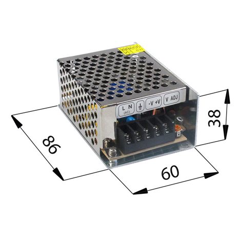 ML-732.012.10.1 Napájecí zdroj 35 W, DC24V/1,5A, IP20, kovové provedení 2