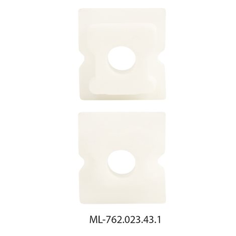 ML-762.023.43.1 Koncovka s otvorem pro PA, bílá barva, 1ks