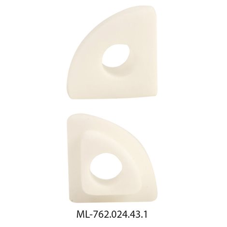 ML-762.024.43.1 Koncovka s otvorem pro RA, bílá barva, 1ks