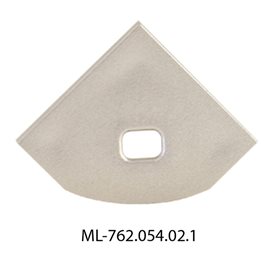 ML-762.054.02.1 Koncovka pro RT s otvorem, stříbrná barva, 1 ks