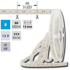 ML-121.611.60.0 LED pásek SMD5050 B, 60LED/m, 14,4W/m, 450lm/m, IP68, DC 12V, 13mm, 5m