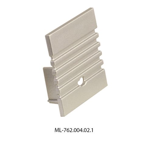 ML-762.004.02.1 Koncovka pro PO s otvorem, stříbrná barva, 1 ks