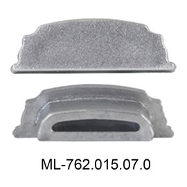 ML-762.015.07.0 Koncovka bez otvoru pro PI, stříbrná barva, 1ks