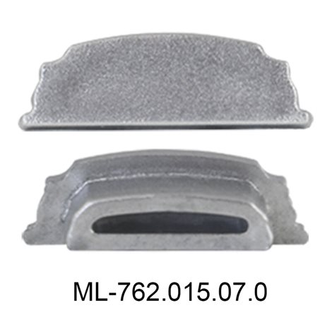 ML-762.015.07.0 Koncovka bez otvoru pro PI, stříbrná barva, 1ks