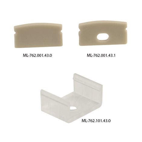ML-761.001.43.1 Přisazený hliníkový profil PQ, 17x8 mm, včetně mléčného difuzoru, 1 m 4