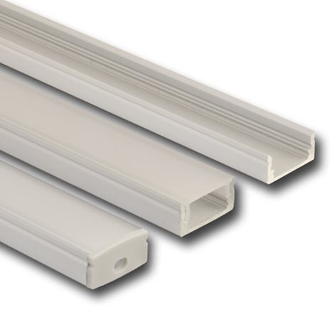 ML-761.002.43.1 Přisazený hliníkový profil PQ, 17x8 mm, včetně matného difuzoru, 1 m 5
