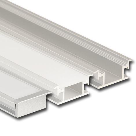 ML-761.011.07.2 Nášlapný hliníkový profil BR, 27x11 mm, včetně mléčného difuzoru, 2 m 2