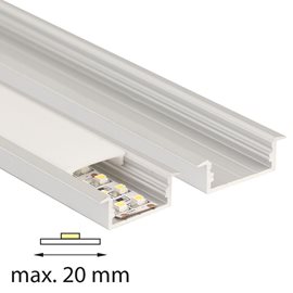 ML-761.026.43.2 Vestavný hliníkový profil VD, 30x10 mm, včetně mléčného difuzoru, 2 m