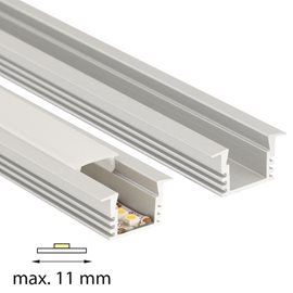 ML-761.033.02.2 Vestavný hliníkový profil VL, 22x13 mm, včetně matného difuzoru, 2 m