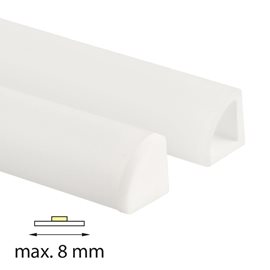 ML-761.024.43.2 Rohový PMMA vlhkotěsný profil RA, 10x10mm, vč. mléčného difuzoru, 2m