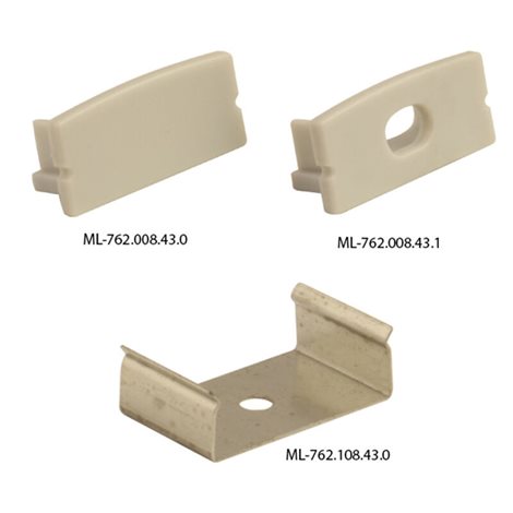 ML-761.025.43.1 Přisazený hliníkový profil PF, 24x10 mm, včetně čirého difuzoru, 1 m 3