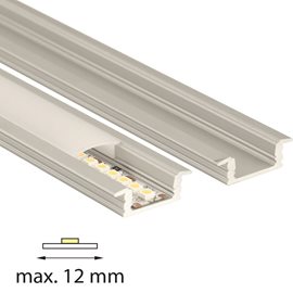 ML-761.027.02.1 Vestavný hliníkový profil VS, 24x8 mm, včetně mléčného difuzoru, 1 m