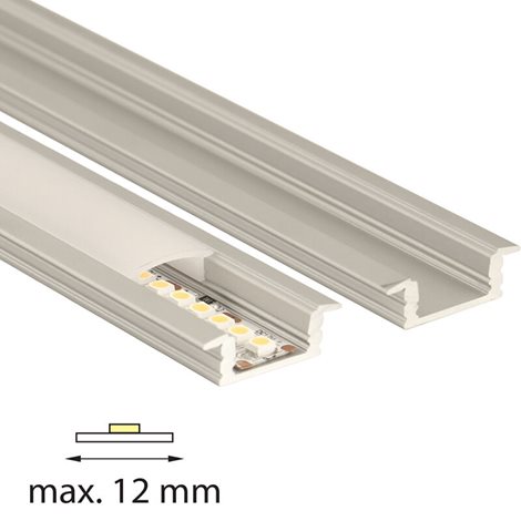 ML-761.027.02.2 Vestavný hliníkový profil VS, 24x8 mm, včetně mléčného difuzoru, 2 m 1