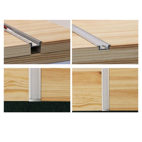 ML-761.028.02.1 Vestavný hliníkový profil VS, 24x8 mm, včetně matného difuzoru, 1 m 3