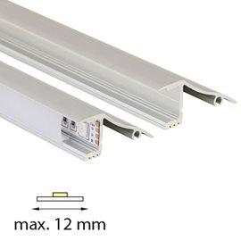 ML-761.062.02.2 Nástěnný hliníkový profil NT, 18x41 mm, včetně mléčného difuzoru, 2 m