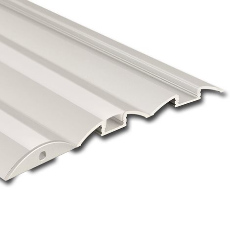 ML-761.068.02.2 Nášlapný hliníkový profil BH, 52x8 mm, včetně mléčného difuzoru, 2 m 2