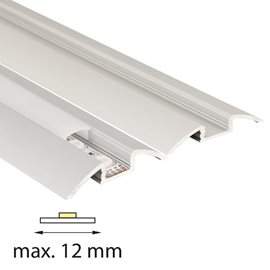 ML-761.068.02.2 Nášlapný hliníkový profil BH, 52x8 mm, včetně mléčného difuzoru, 2 m