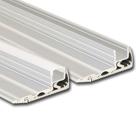 ML-761.073.02.2 Nášlapný hliníkový profil BL, 59x22 mm, stříbrná barva, včetně mléčného difuzoru, 2m 2