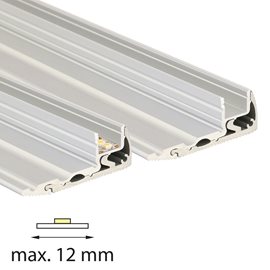 ML-761.073.02.2 Nášlapný hliníkový profil BL, 59x22 mm, stříbrná barva, včetně mléčného difuzoru, 2m