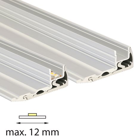 ML-761.073.02.2 Nášlapný hliníkový profil BL, 59x22 mm, stříbrná barva, včetně mléčného difuzoru, 2m 1