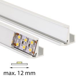 ML-761.080.02.1 Speciální hliníkový profil SD, na sklo 8 mm, včetně mléčného difuzoru, 1 m