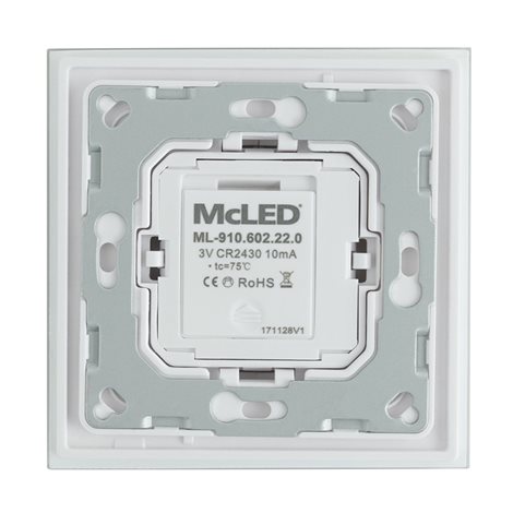 ML-910.602.22.0 RF nástěnný ovladač - řízení jasu, 2 zóny 2