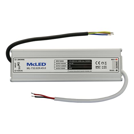 ML-732.029.45.0 Napájecí zdroj 60 W, DC12V/5A, IP67, hliníkové provedení 2