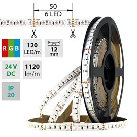 ML-128.673.60.0 LED pásek SMD5050 RGB, 120LED/m, 28,8W/m, 1120lm/m, IP20, DC 24V, 12mm, 5m