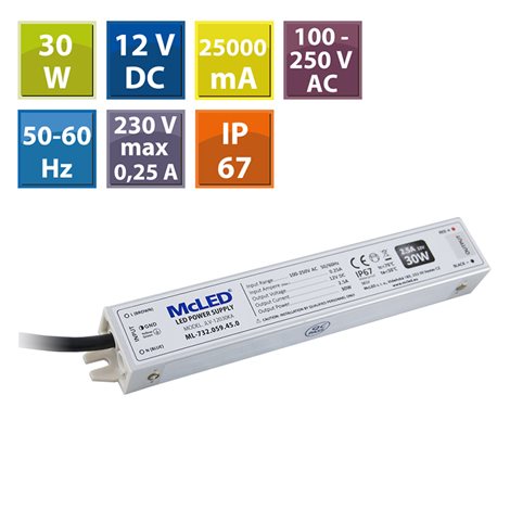 ML-732.059.45.0 Napájecí zdroj 30 W, DC12V/2,5A, IP67, hliníkové provedení 1