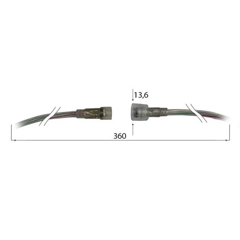 ML-112.012.90.0 Propojovací konektor IP68 RGB LED pásků 10 mm - volný konec 1